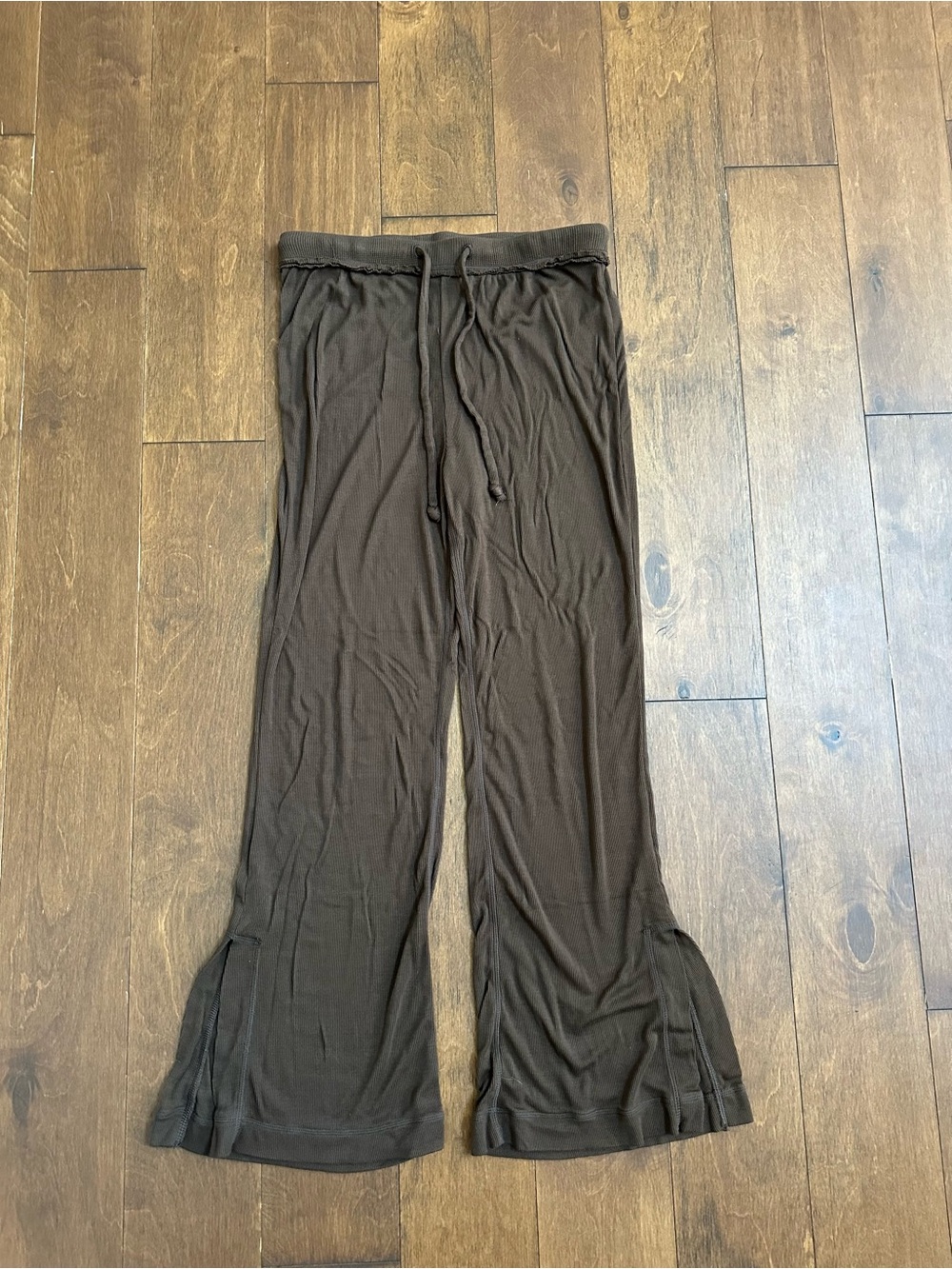 Urban Outfitters Chocolate Brown Ribbed Drawstring Pants